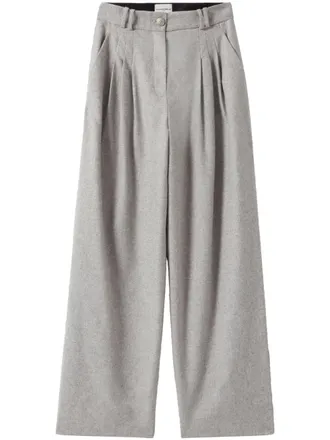 Claudie Pierlot wide-leg trousers - women - Polyamide/other fibers/Wool/Polyester/Viscose - 38 - Grey