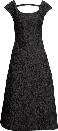 Emilia Wickstead Pesca Embossed Cloqu&eacute; Cocktail Dress in Black at Nordstrom, Size 4 Us