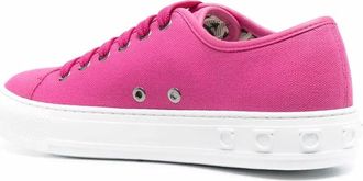 Ferragamo Logo-Embossed Canvas Sneaker - Pink