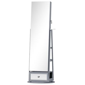 HOMCOM Armario joyero 56x56x164 cm gris claro