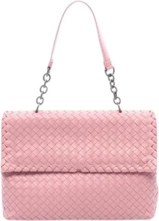 Bottega Veneta Pre-owned Intrecciato Lambskin Shoulder Bag - Dames - Vintage Schoudertas - Roze - ONE Size - Leer - Vintage