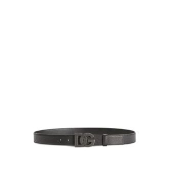 Dolce & Gabbana Belts, male, Black, 100 CM, Logo Belt with Textured Finish