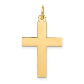 Diamond2Deal 14k Yellow Gold Polished Cross Pendant