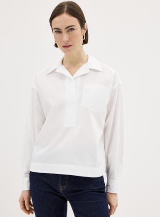 Lauren Ralph Lauren Womens Patch pocket open-collar loose blouse