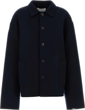 Extreme Cashmere Navy Blue Wool Blend Maker Coat