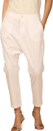 Mason's Broeken, Dames, Beige, S, Katoen, Witte Wortelpasvorm Chino Broek