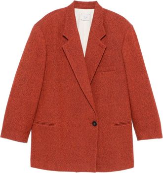 Alysi Cappotto in lana con bottone singolo - Arancione