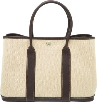 Herm&egrave;s Beige Toile H Tote Bag (Pre-Owned)