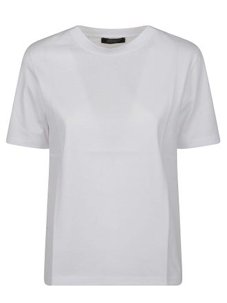 Aragona White Round Neck Cotton T-Shirt