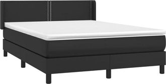 vidaXL Vidaxl - Cama Box Spring Con Colch&oacute;n Cuero Sint&eacute;tico Negro 140x200cm