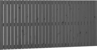 vidaXL Cabecero De Cama De Pared Madera Maciza Pino Gris 185x3x90 Cm Vidaxl