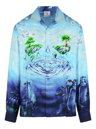Casablanca Camicia Lost Atlantis - Blu