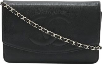 Chanel Pre-owned Portafoglio a Catena in Caviale - - Pre-owned - Donna - Nero - ONE SIZE