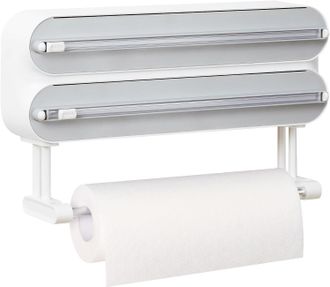 OEM Dispensador De Papel De Aluminio/filme + Soporte Para Toallas De Papel, Magn&eacute;tico/de Pared, Blanco, Rollo De 50 M