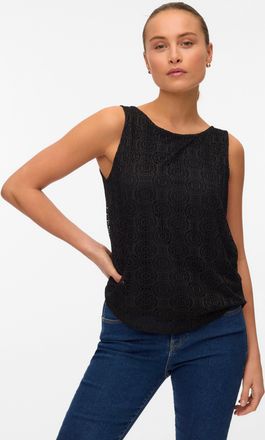 Vero Moda Spitzentop VERO MODA VMMAYA TANK TOP JRS VO, Damen, Gr. XL, schwarz, Jersey, Obermaterial: 95% Polyester, 5% Elasthan, unifarben, regular fit normal, 