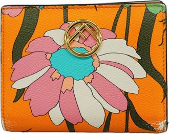 Fendi Multi-Color Orange Leather Wallet (Bi-Fold) (Pre-Owned)