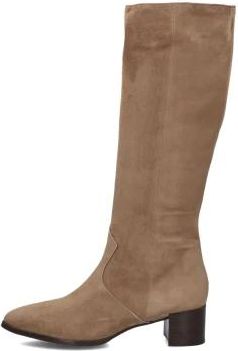 Notre-V Elegante hoge laarzen voor herfstavonturen - Dames - Laarzen met Hak - Beige - 39 EU - Wol - Schoenen