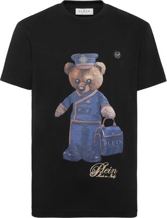 Philipp Plein T-shirt in cotone con stampa Teddy Bear - Nero