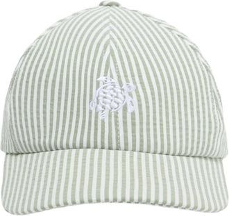 Vilebrequin Seersuckers Stripes Cap - Heren - Petten - Groen - ONE Size - Katoen - Accessoires