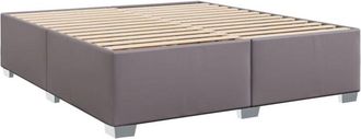 vidaXL Estructura de cama sin colchón cuero sintético gris 200x200 cm Vidaxl