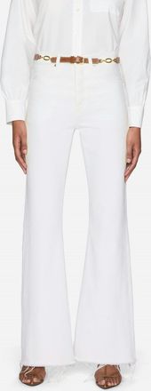 Frame Denim The Lax Wide Leg Jean In White Raw Fray