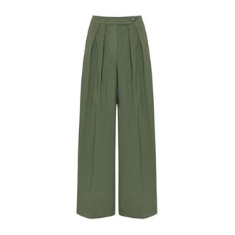 Dries Van Noten Pamplona GD 4322 Trousers - female - Dries Van Noten - Wide Trousers - Green - M - Trousers