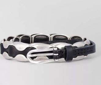 Our Legacy sliding stud leather belt narrow design