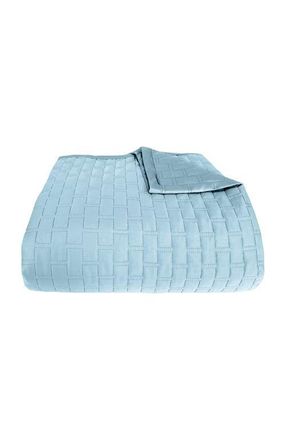 BedVoyage Luxury 100% Viscose Cooling Quilted Brick Coverlet in Sky at Nordstrom, Size King
