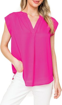 Gibsonlook Cap Sleeve Blouse in Neon Berry at Nordstrom Rack, Size Xx-Small