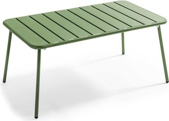 Oviala Mesa de jard&iacute;n de acero verde cactus