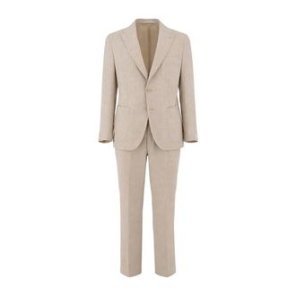 Eleventy Single-Breasted Suit Set - male - Eleventy - Single Breasted Suits - Beige - L - Suits