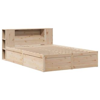 Berkfield Home Beautiful Bed Frame without Mattress 135x190 cm Double Solid Wood Pine in Light Brown