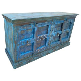 Wanderlust Deco Aparador de madera artesanal 223x50x91h cm