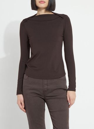 Lyss&eacute; Electra Crossed Boat-Neck Top