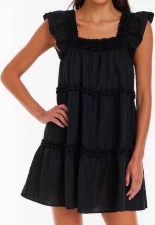 Allison New York Faye Flutter Sleeves Mini Dress In Black