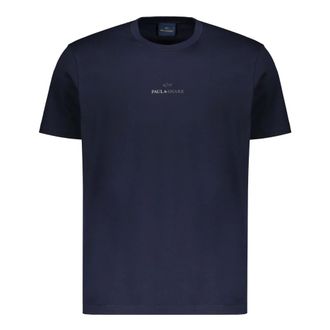 Paul & Shark Round Neck Short Sleeve T-Shirt - male - Paul & Shark - T-Shirts - Blue - 2XL - Tops
