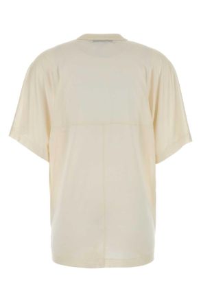 Carven 6251k21316 N002 Ecru Exterior: Silk T-Shirt T-shirts And Polos