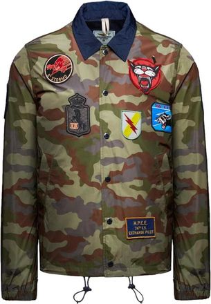 Aeronautica Coach Jacket Camouflage - Heren - Zomerjassen - Groen - M - Polyester - Jassen