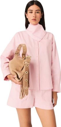 Maje Shirt with removable scarf in Pink at Nordstrom, Size X-Small