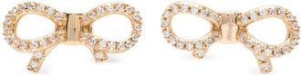 Ferragamo Golden Logo Bow Stud Earrings