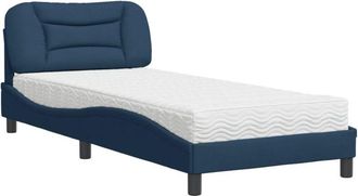 vidaXL Cama Con Colch&oacute;n Hvar Tela Azul 80x200 Cm Vidaxl