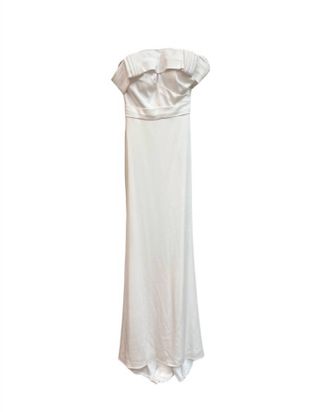 Alyce Paris Off Shoulder Fitted Gown In Diamond White