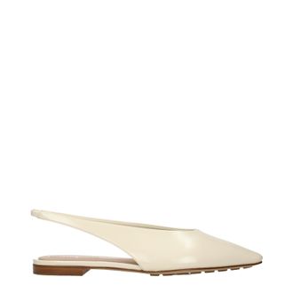 Bottega Veneta Sofia Damens Sandalen Beige Leder/Marineblaue Sohle