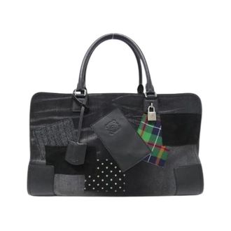 Loewe Pre-owned Junya Watanabe Amazon 24H leren denim canvas tas - Dames - Vintage Handtas - Zwart - ONE Size - Denim - Vintage