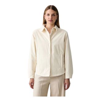 Paul & Shark Jassen, Dames, Beige, XS, Katoen, Korte Corduroy Jas