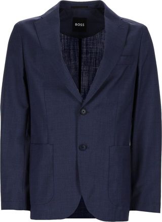 BOSS Navy Virgin Wool Tailored Blazer