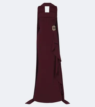 Elie Saab Vestido de fiesta de crep&eacute; cady drapeado