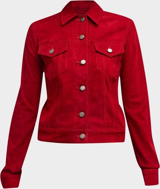 Co&ucirc;t de la Libert&eacute; Donna Suede Trucker Jacket