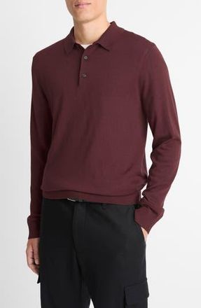 Vince Long Sleeve Merino Wool Polo in Port at Nordstrom Rack, Size Xx-Large