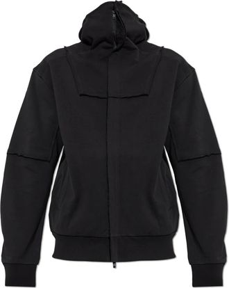 Yohji Yamamoto French Terry Ninja Zip Hoodie - Heren - Sweatshirts & Hoodies - Zwart - Maat: M Katoen